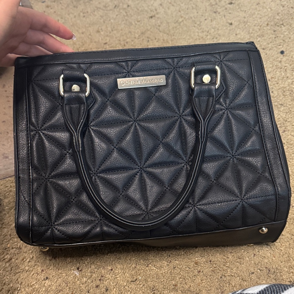 Catherine Malandrino Black Quilted Satchel